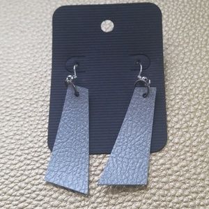 Rectangle - Faux Leather Earrings